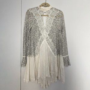 Free People Tell Tale Cutout Lace Tunic